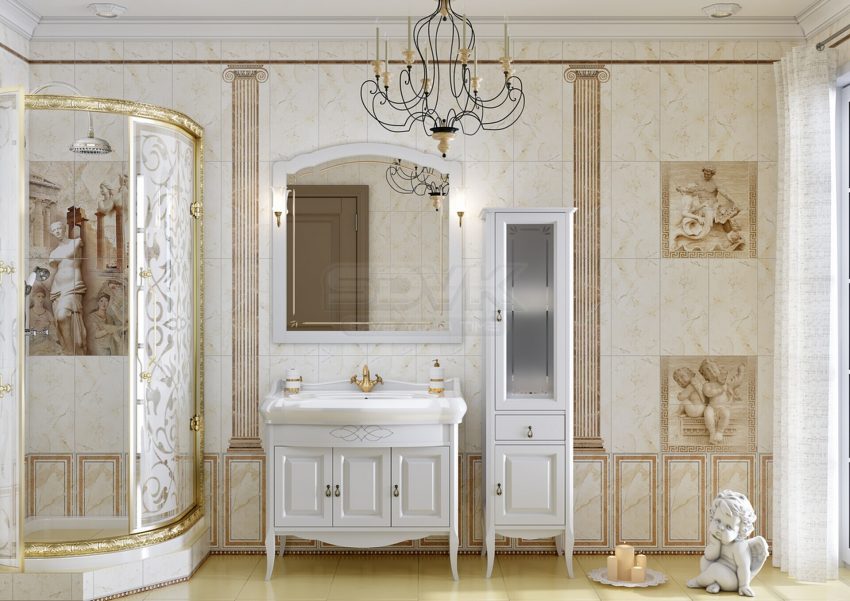 Мебель для ванной комнаты с керамическими вставками